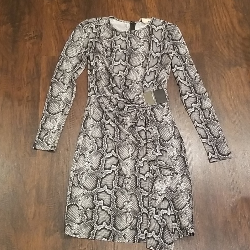 Michael Kors Snake Print Ruched Dress